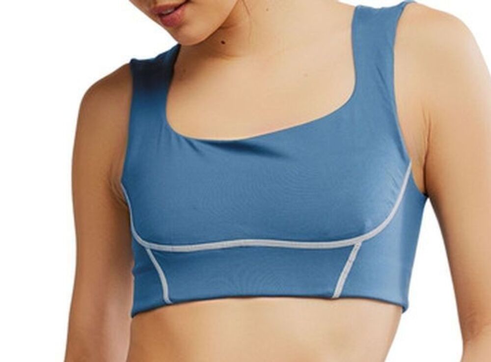 Free People FP Movement Women Small You’re a Peach Sports Bra Skyline Blue NEW